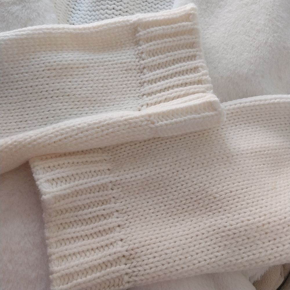 Fever Women's XL Cascade Collar Beige/Tan Knit Faux Suede & Sherpa Knit Jacket - Picture 8 of 13